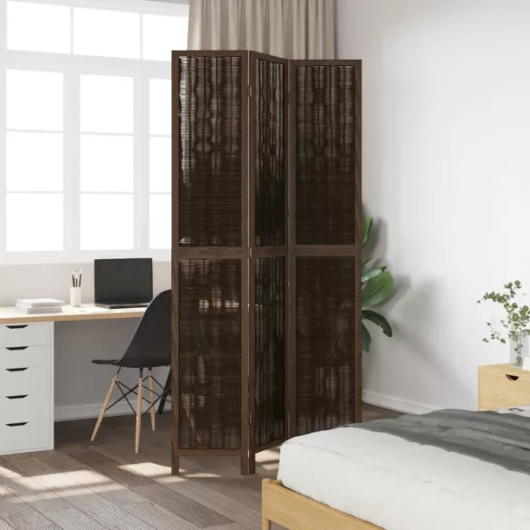 3 paneles sötétbarna tömör császárfa térelválasztó