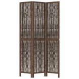 3 paneles sötétbarna tömör császárfa térelválasztó