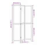 3 paneles sötétbarna tömör császárfa térelválasztó
