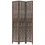 3 paneles sötétbarna tömör császárfa térelválasztó