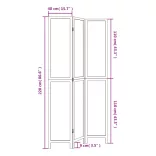 3 paneles sötétbarna tömör császárfa térelválasztó