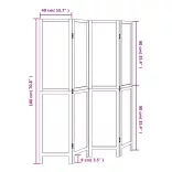 4 paneles sötétbarna tömör császárfa térelválasztó
