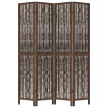 4 paneles sötétbarna tömör császárfa térelválasztó