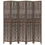 5 paneles sötétbarna tömör császárfa térelválasztó