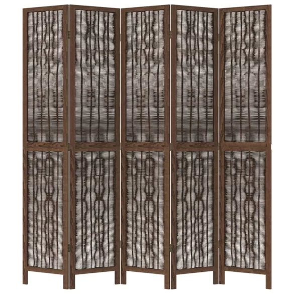 5 paneles sötétbarna tömör császárfa térelválasztó