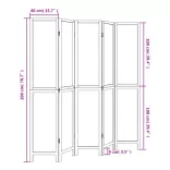 5 paneles sötétbarna tömör császárfa térelválasztó