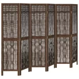 6 paneles sötétbarna tömör császárfa térelválasztó