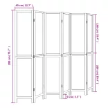 6 paneles sötétbarna tömör császárfa térelválasztó