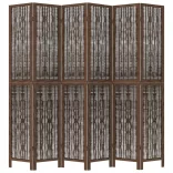 6 paneles sötétbarna tömör császárfa térelválasztó