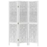 3 paneles fehér tömör császárfa térelválasztó
