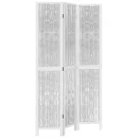 3 paneles fehér tömör császárfa térelválasztó