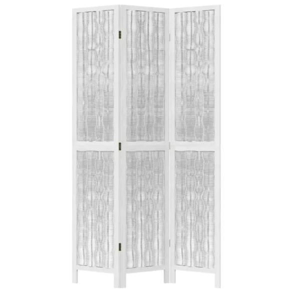 3 paneles fehér tömör császárfa térelválasztó
