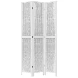 3 paneles fehér tömör császárfa térelválasztó