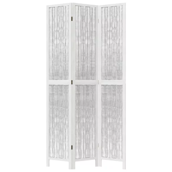 3 paneles fehér tömör császárfa térelválasztó