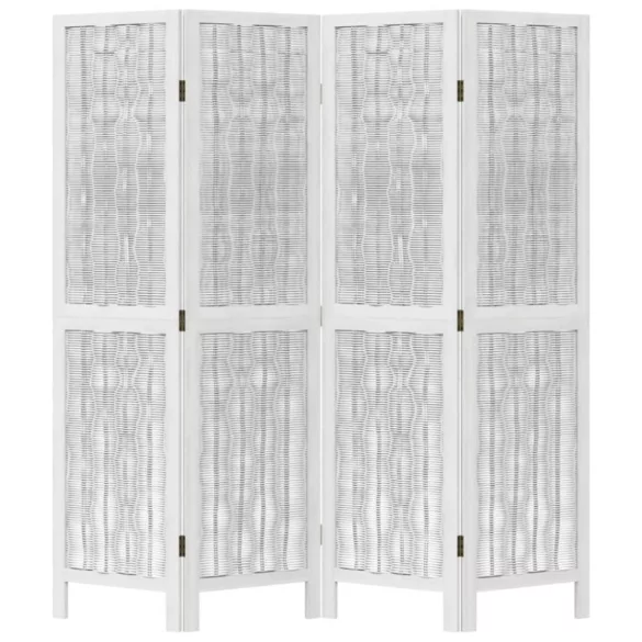 4 paneles fehér tömör császárfa térelválasztó