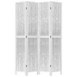 4 paneles fehér tömör császárfa térelválasztó