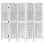 5 paneles fehér tömör császárfa térelválasztó