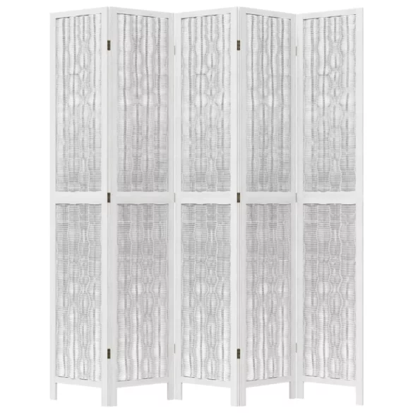 5 paneles fehér tömör császárfa térelválasztó