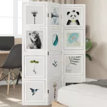 3 paneles fehér tömör császárfa térelválasztó