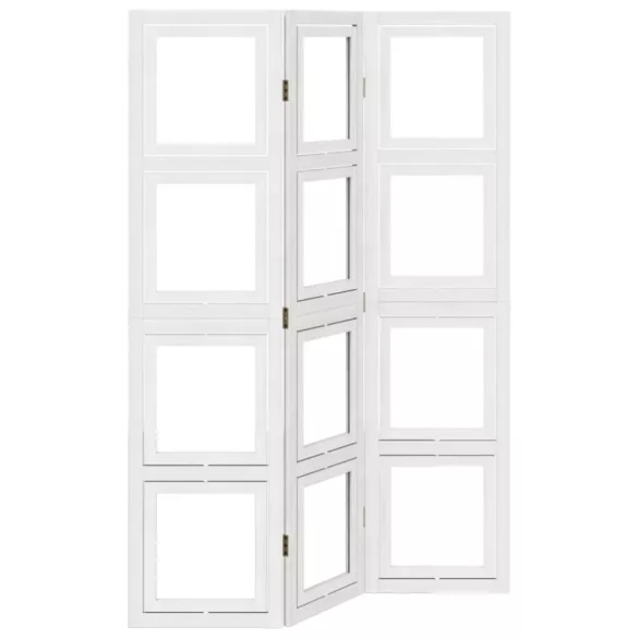 3 paneles fehér tömör császárfa térelválasztó