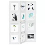 3 paneles fehér tömör császárfa térelválasztó