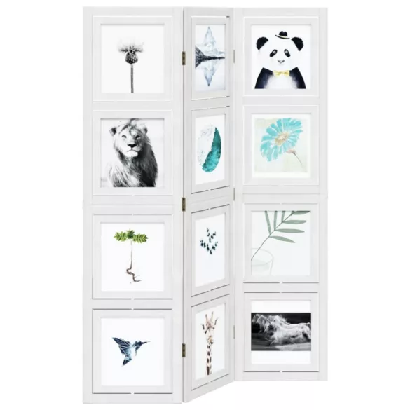 3 paneles fehér tömör császárfa térelválasztó