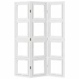 3 paneles fehér tömör császárfa térelválasztó