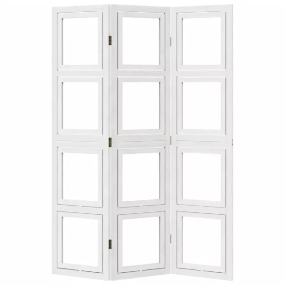 3 paneles fehér tömör császárfa térelválasztó