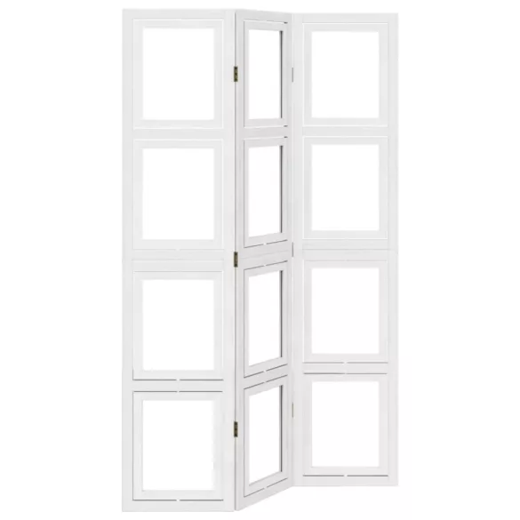 3 paneles fehér tömör császárfa térelválasztó