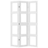 3 paneles fehér tömör császárfa térelválasztó