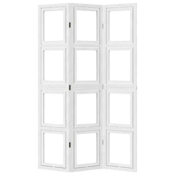 3 paneles fehér tömör császárfa térelválasztó