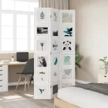 3 paneles fehér tömör császárfa térelválasztó