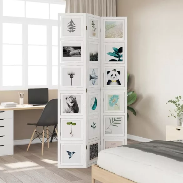 3 paneles fehér tömör császárfa térelválasztó