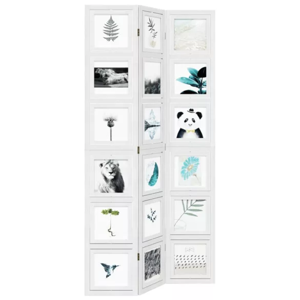 3 paneles fehér tömör császárfa térelválasztó