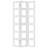 3 paneles fehér tömör császárfa térelválasztó