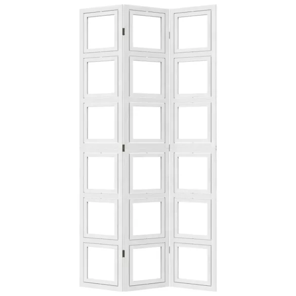 3 paneles fehér tömör császárfa térelválasztó