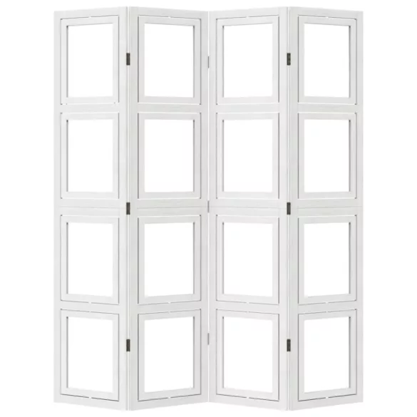 4 paneles fehér tömör császárfa térelválasztó