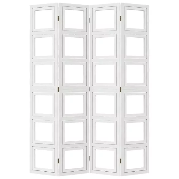 4 paneles fehér tömör császárfa térelválasztó