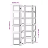 4 paneles fehér tömör császárfa térelválasztó