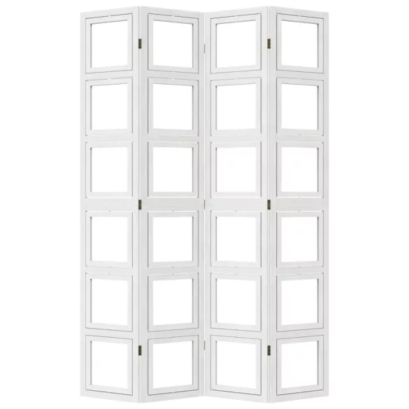 4 paneles fehér tömör császárfa térelválasztó