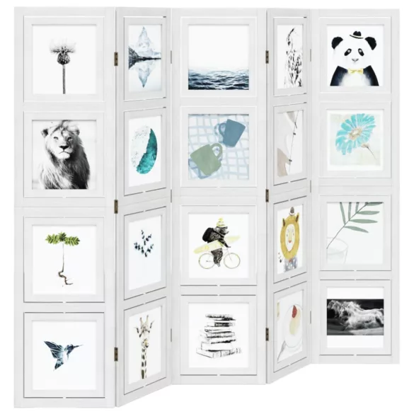 5 paneles fehér tömör császárfa térelválasztó