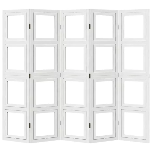 5 paneles fehér tömör császárfa térelválasztó