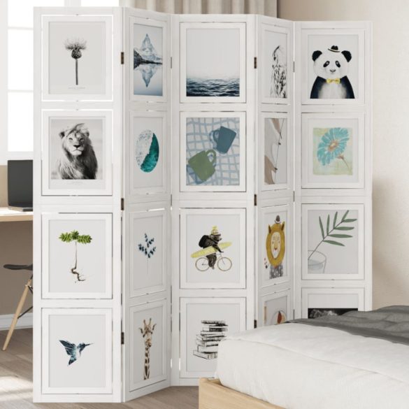 5 paneles fehér tömör császárfa térelválasztó