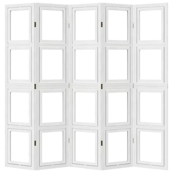 5 paneles fehér tömör császárfa térelválasztó