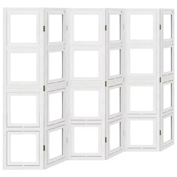 6 paneles fehér tömör császárfa térelválasztó