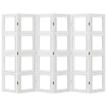 6 paneles fehér tömör császárfa térelválasztó