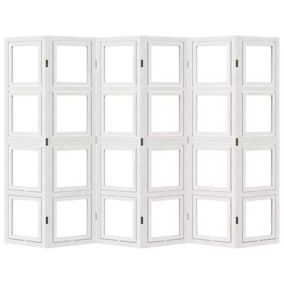 6 paneles fehér tömör császárfa térelválasztó