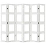 6 paneles fehér tömör császárfa térelválasztó