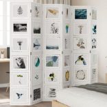 6 paneles fehér tömör császárfa térelválasztó