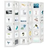 6 paneles fehér tömör császárfa térelválasztó